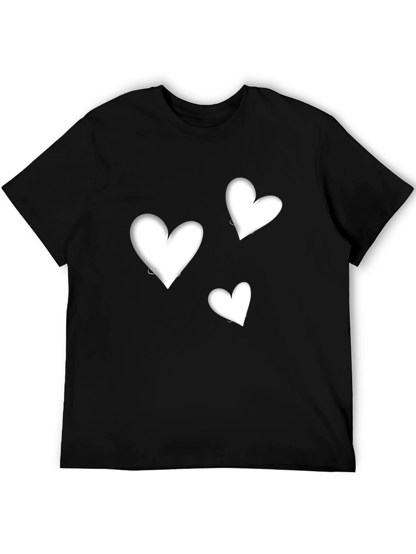 Heart Graphic Black T-Shirt - Stylish Casual Wear
