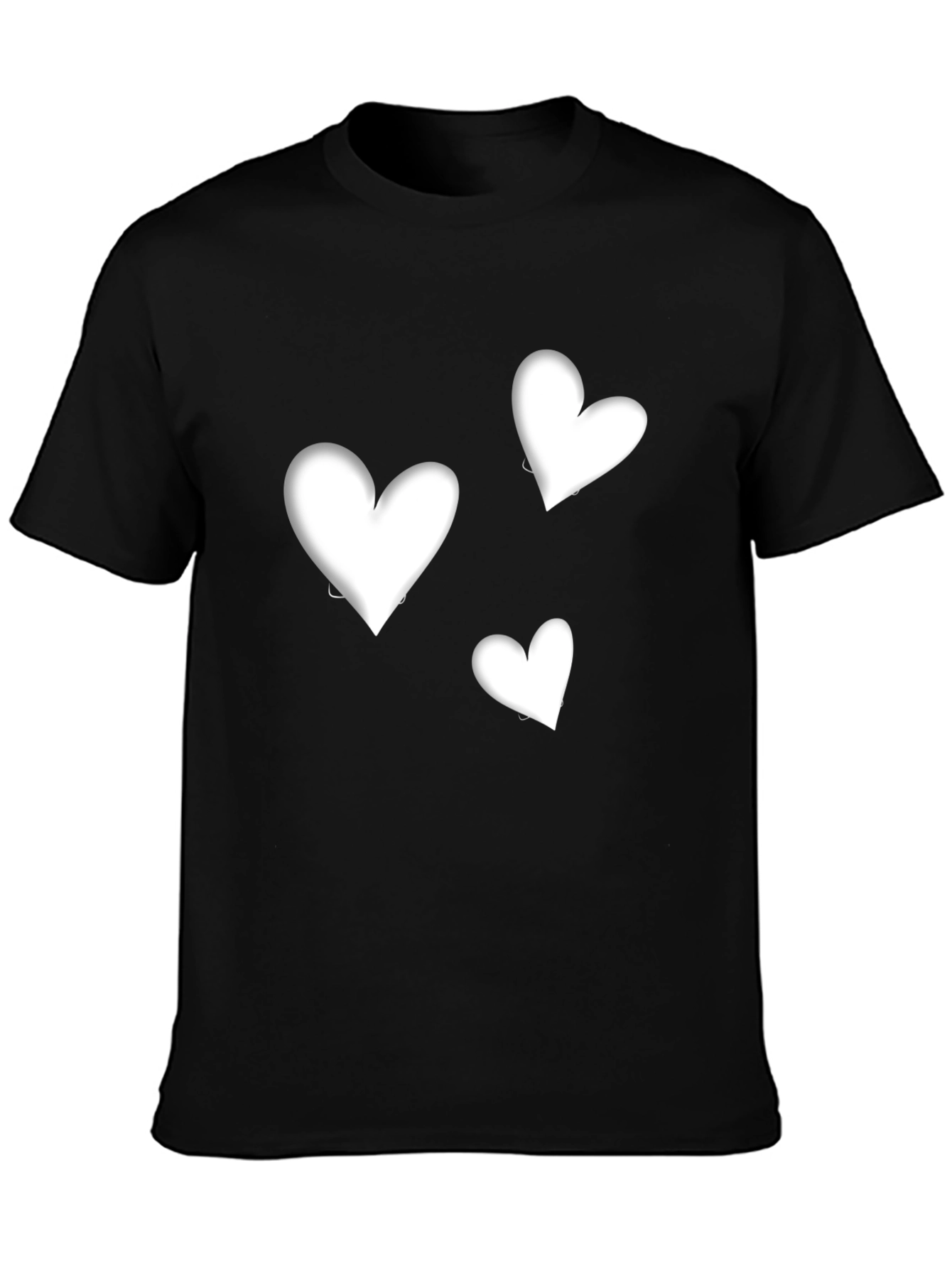 Heart Graphic Black T-Shirt - Stylish Casual Wear