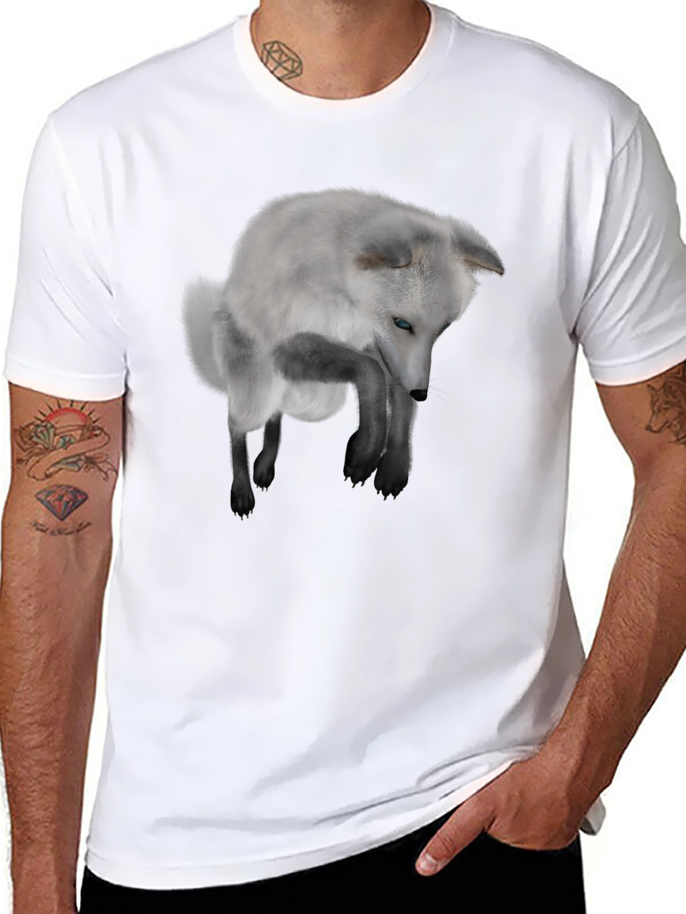 Arctic Fox Graphic Tee - Mens Black T-Shirt