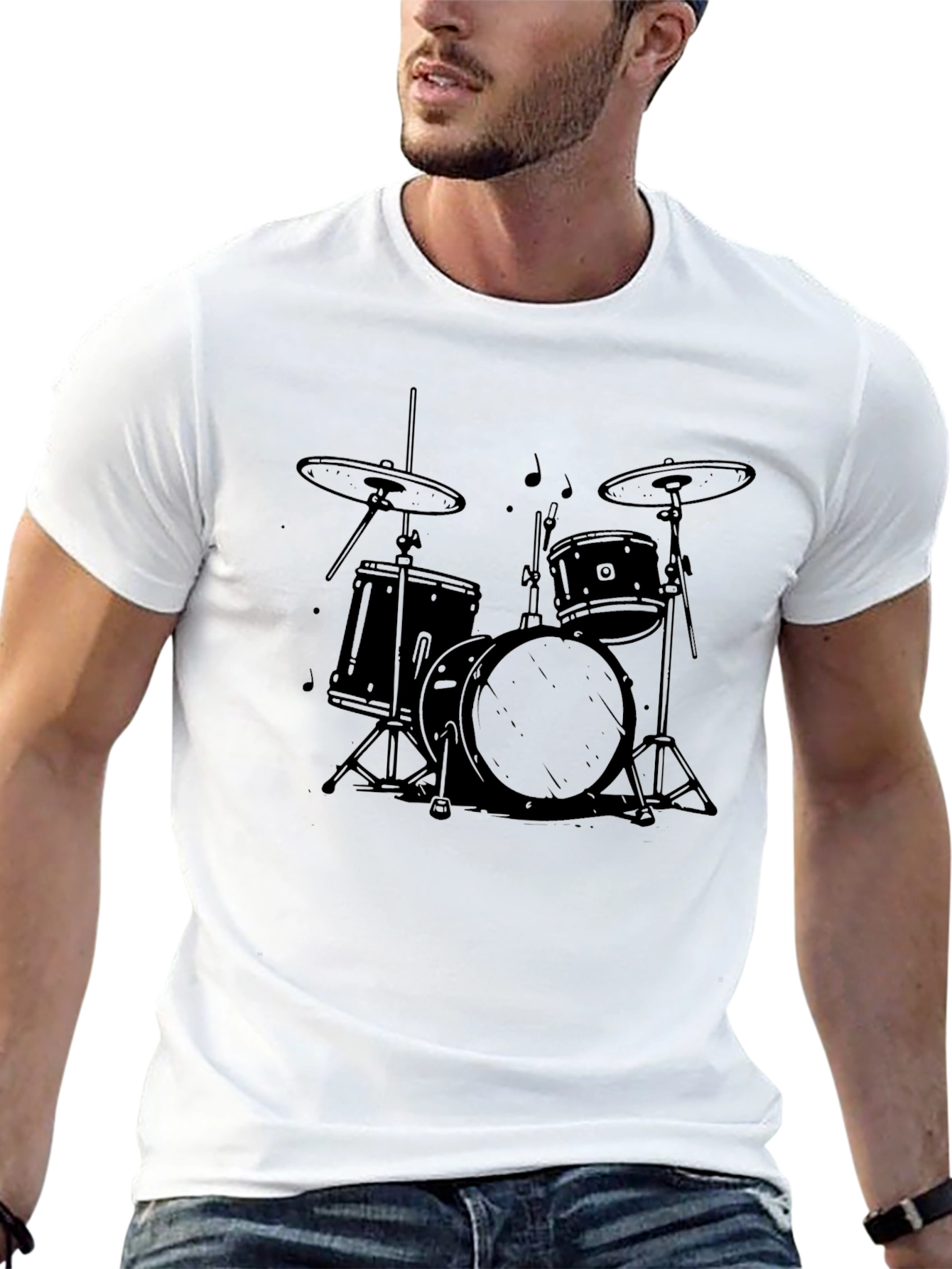 Drum Kit Graphic Tee - Rock and Roll T-Shirt