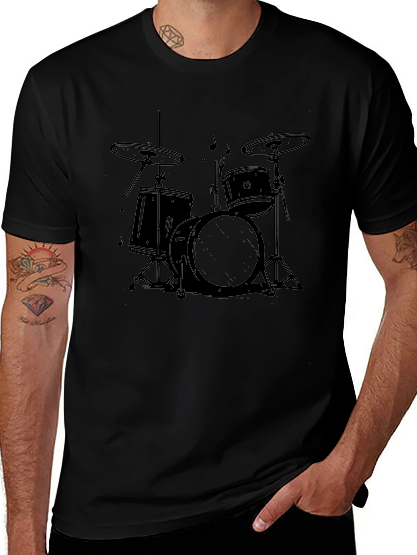 Drum Kit Graphic Tee - Rock and Roll T-Shirt