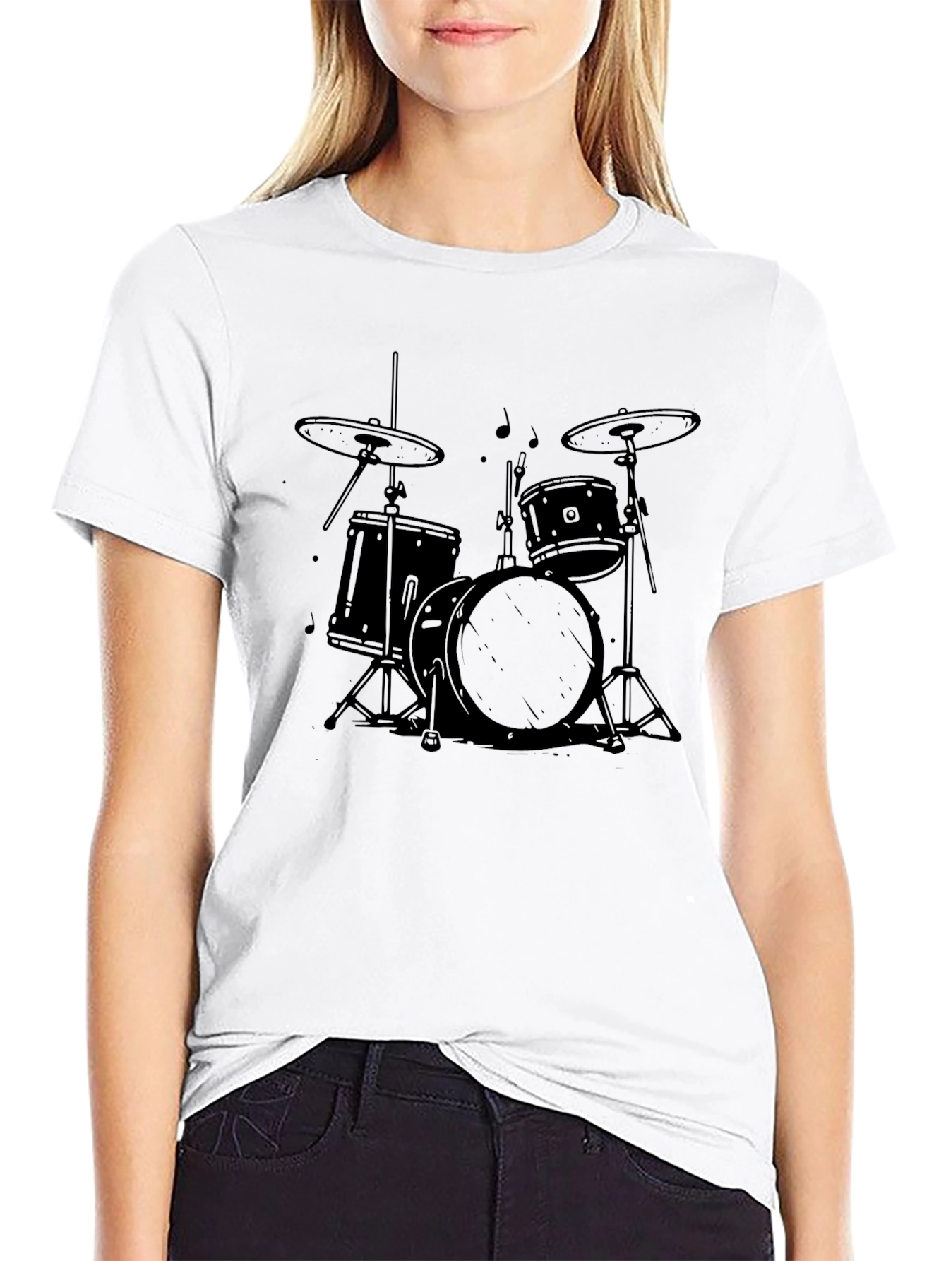 Drum Kit Graphic Tee - Rock and Roll T-Shirt